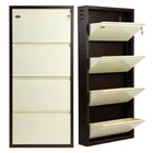 Equal 4 Door Wall Mounted Metal Shoe Rack for Home with Lock