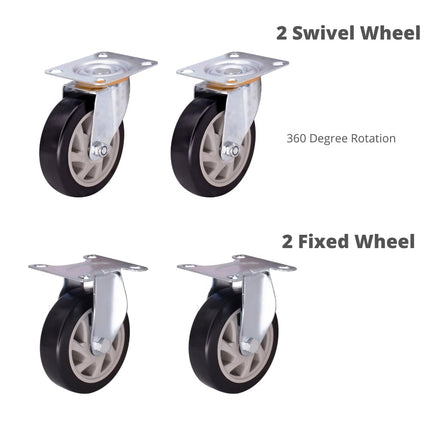 Equal 4 Inch Caster Wheels Heavy Duty 150-200 kg Capacity