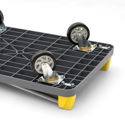 Equal 400kg Capacity Plastic Foldable Platform Trolley for Heavy Weight/Material Handling (Grey)