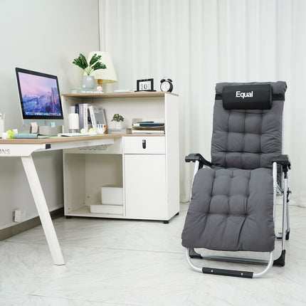 Equal Mild Steel Zero Gravity Reclining Lounge and Folding Recliner Chair (Steel Grey)