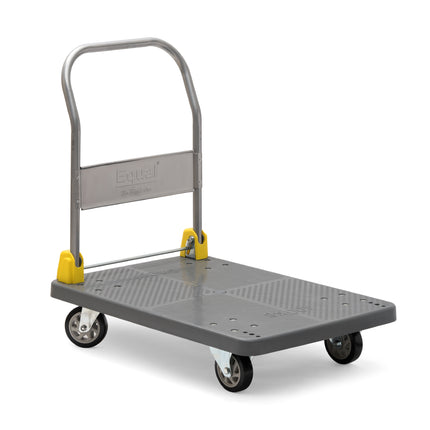 Equal 400kg Capacity Plastic Foldable Platform Trolley for Heavy Weight/Material Handling (Grey)