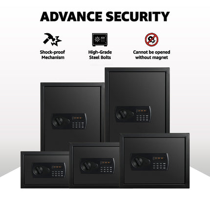 Equal 20L SecureX Digital Safe Locker with Pincode Access and Emergency Key - Grey